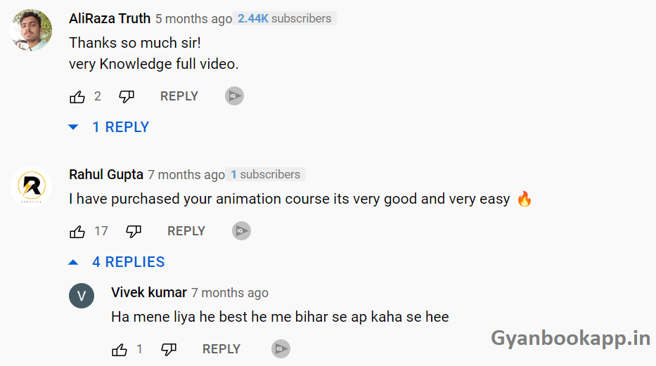 gyanbook learning app animation course yt reviews (7)